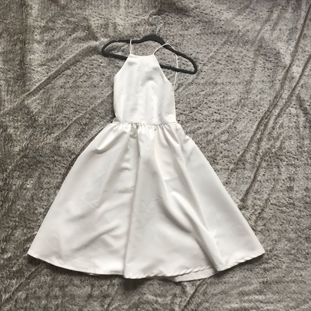 Lulu’s White High Neck Dress
